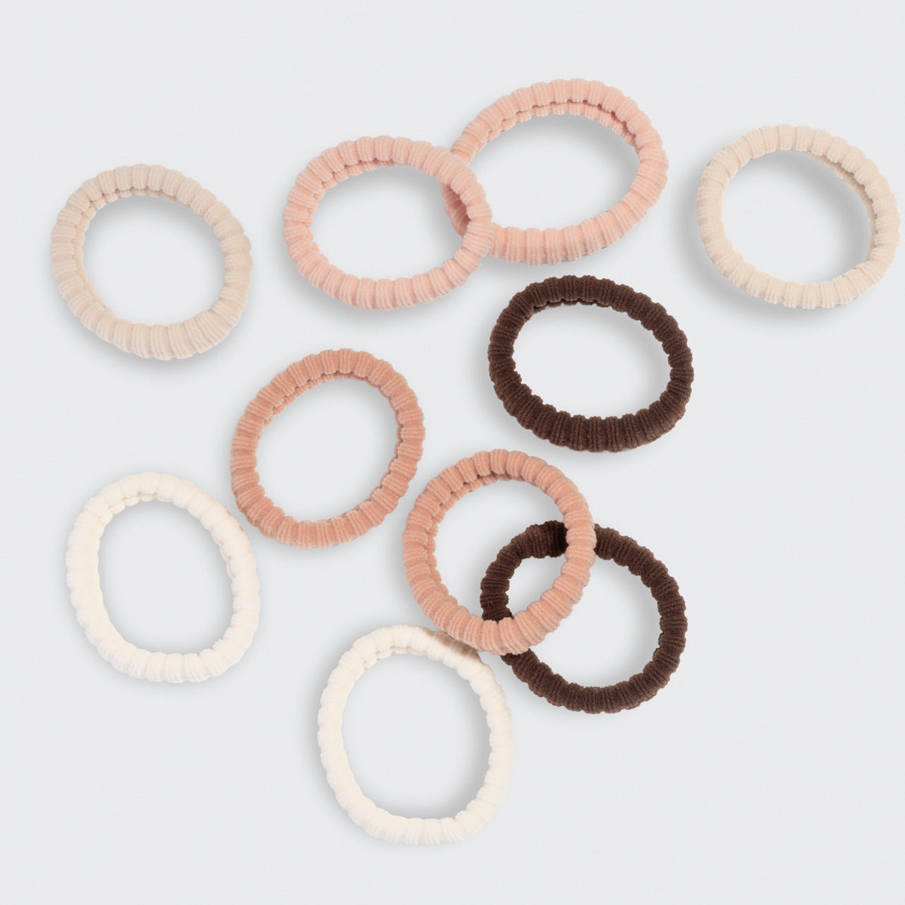 Blush Ribbed Hair Elastics - Curated Collection