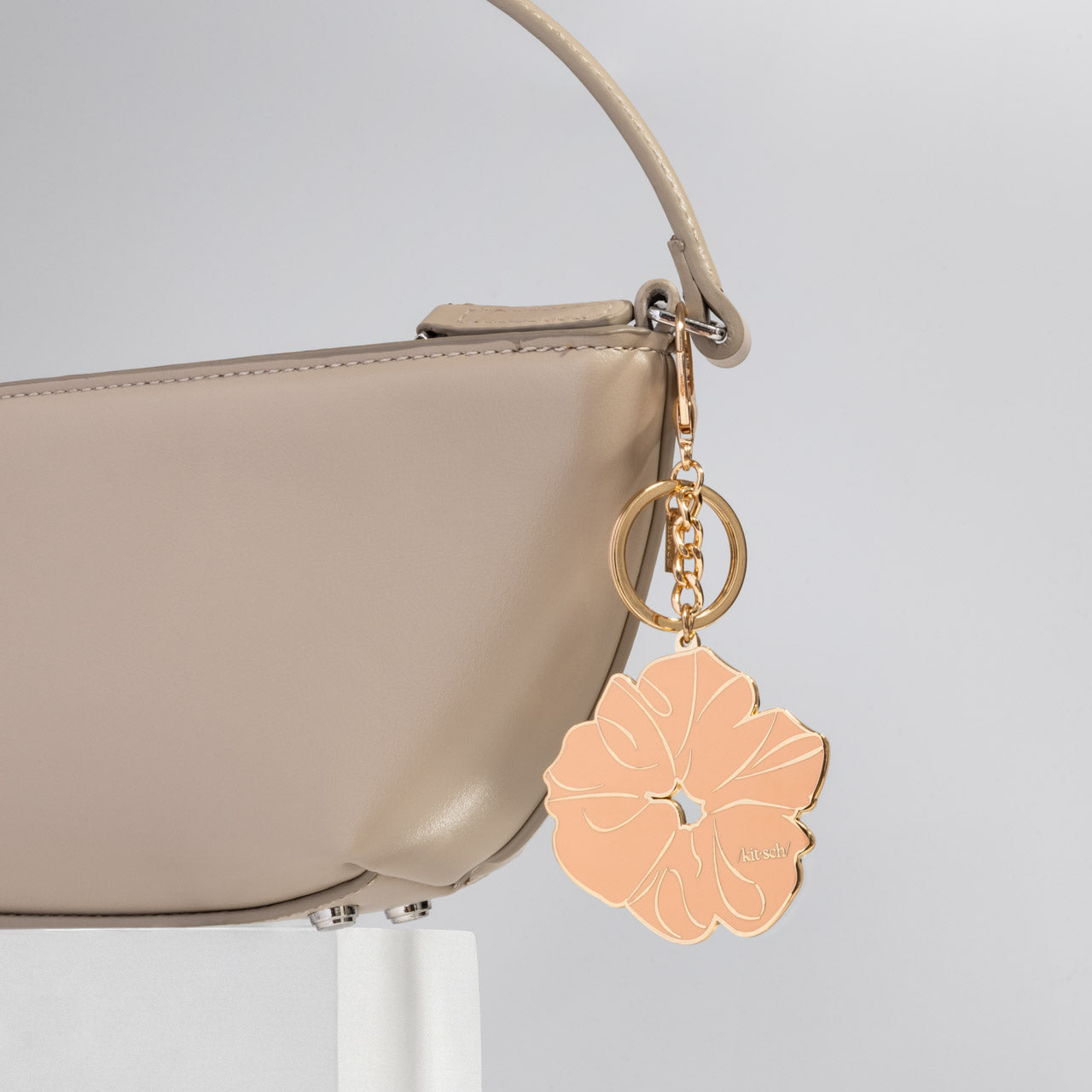 Terracotta Scrunchie Metal Enamel Keychain - Curated Collection