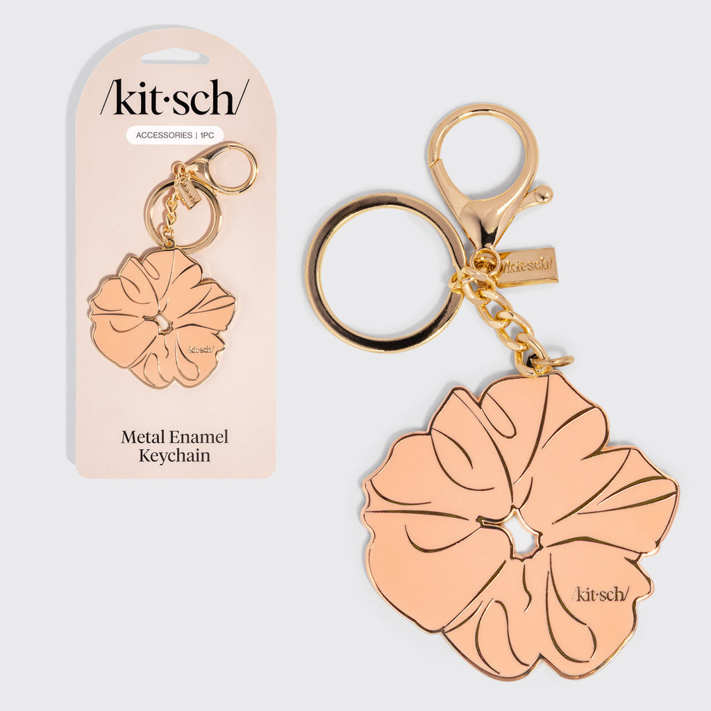 Terracotta Scrunchie Metal Enamel Keychain - Curated Collection