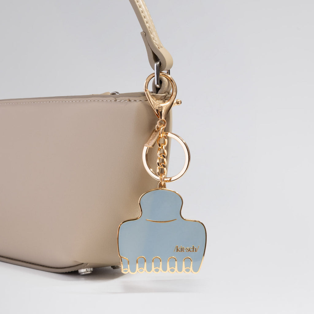 Haze Blue Cloud Clip Metal Enamel Keychain - Everyday Essentials