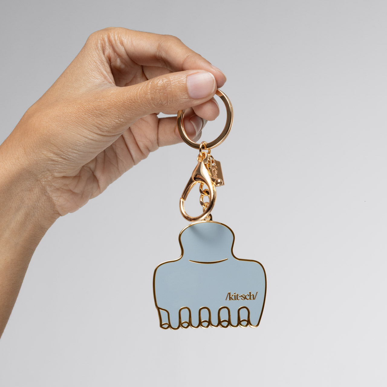 Haze Blue Cloud Clip Metal Enamel Keychain - Everyday Essentials