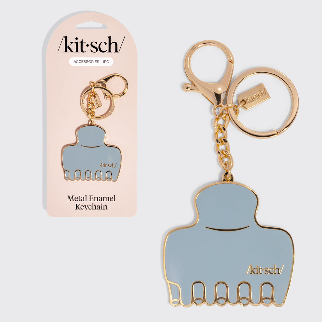 Haze Blue Cloud Clip Metal Enamel Keychain - Everyday Essentials