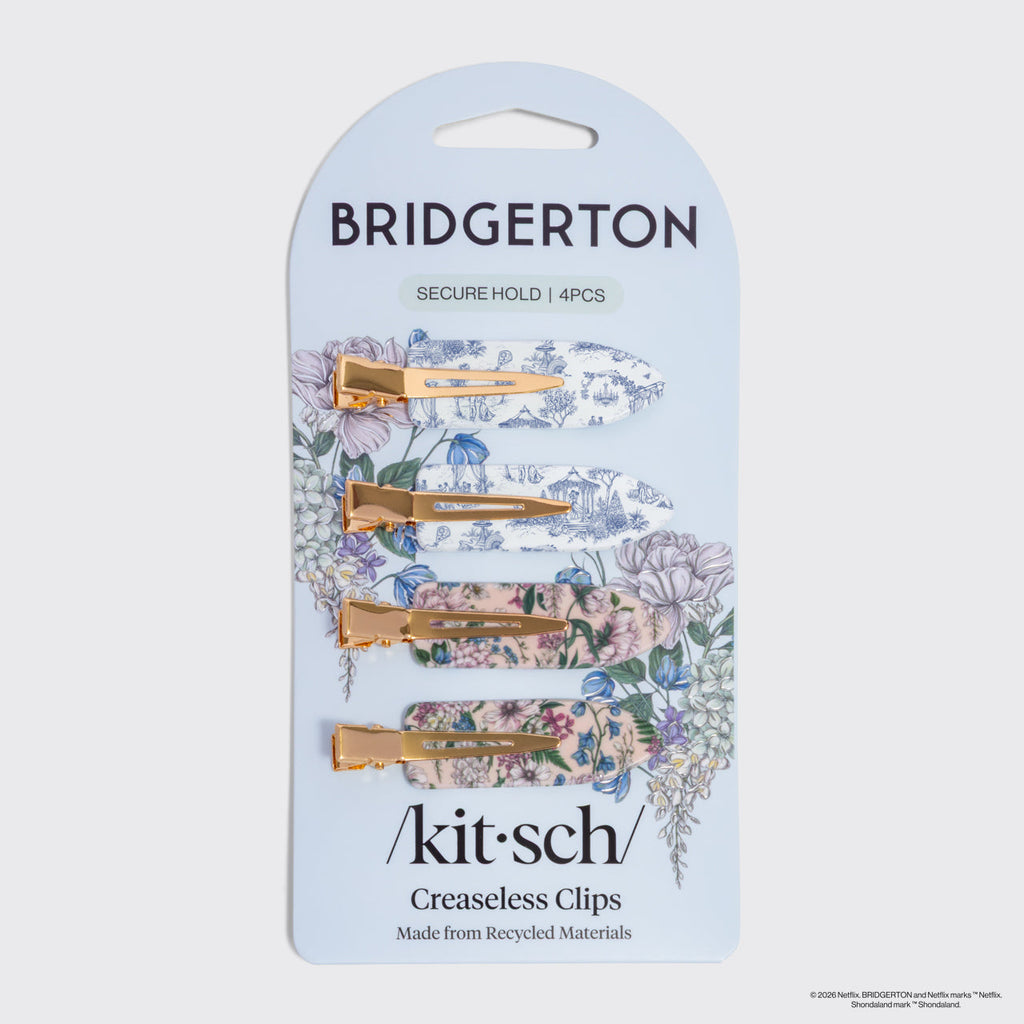 Bridgerton x Kitsch Creaseless Clips in Toile in Bloom - Everyday Essentials