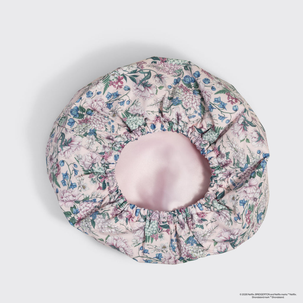 Bridgerton x Kitsch Satin-Lined Flexi Shower Cap in Wisteria - Signature Selection