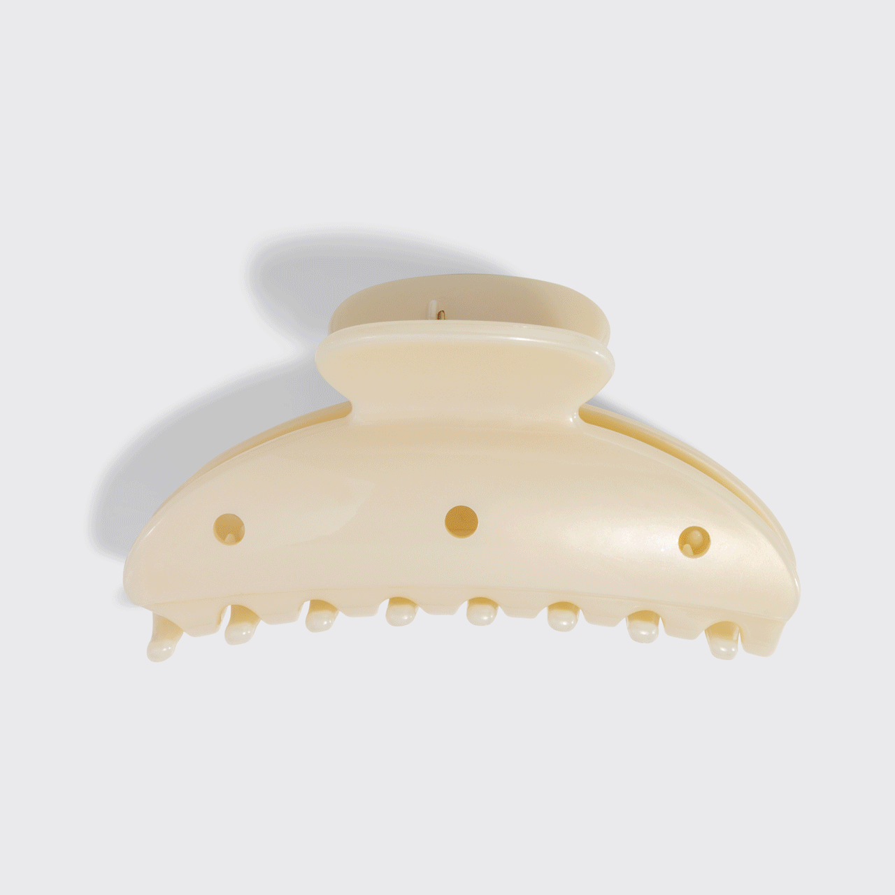 KitschPopTM Curved Claw Clip and Charms in Pearlized Cream - Everyday Essentials
