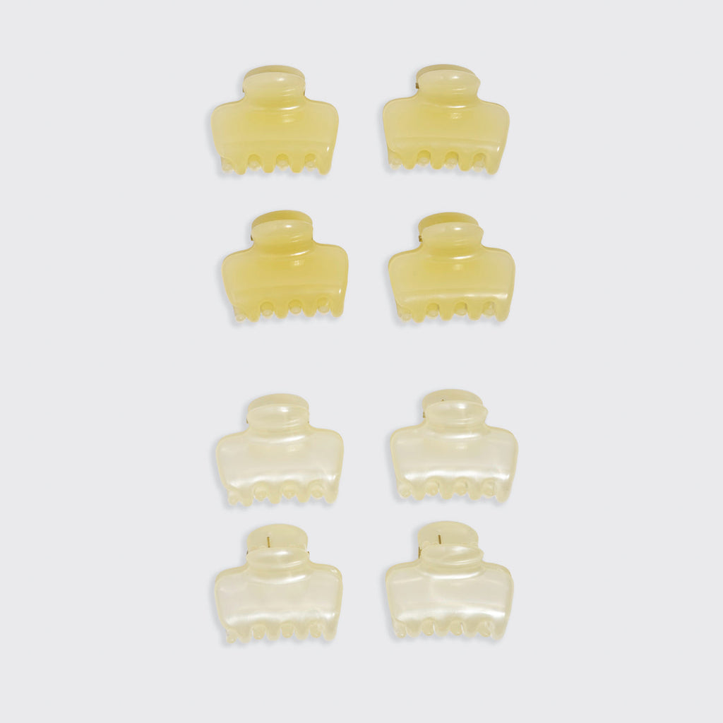 Pearlized Cream and Butter Yellow Jelly Cloud Clips - Mini - Everyday Essentials