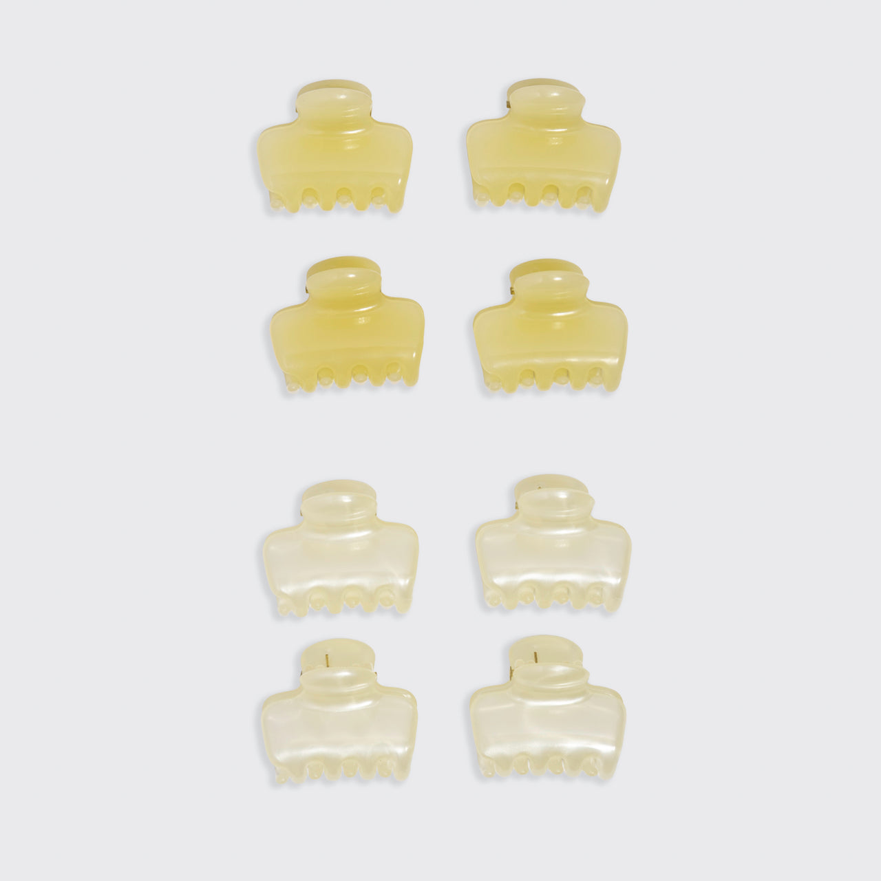 Pearlized Cream and Butter Yellow Jelly Cloud Clips - Mini - Everyday Essentials