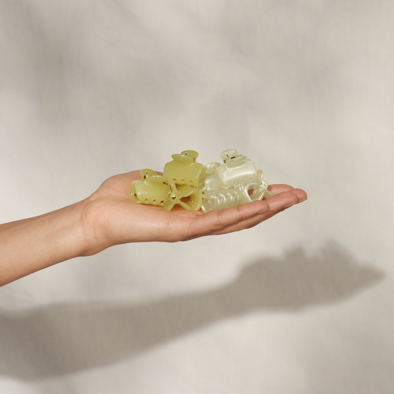 Pearlized Cream and Butter Yellow Jelly Cloud Clips - Mini - Everyday Essentials