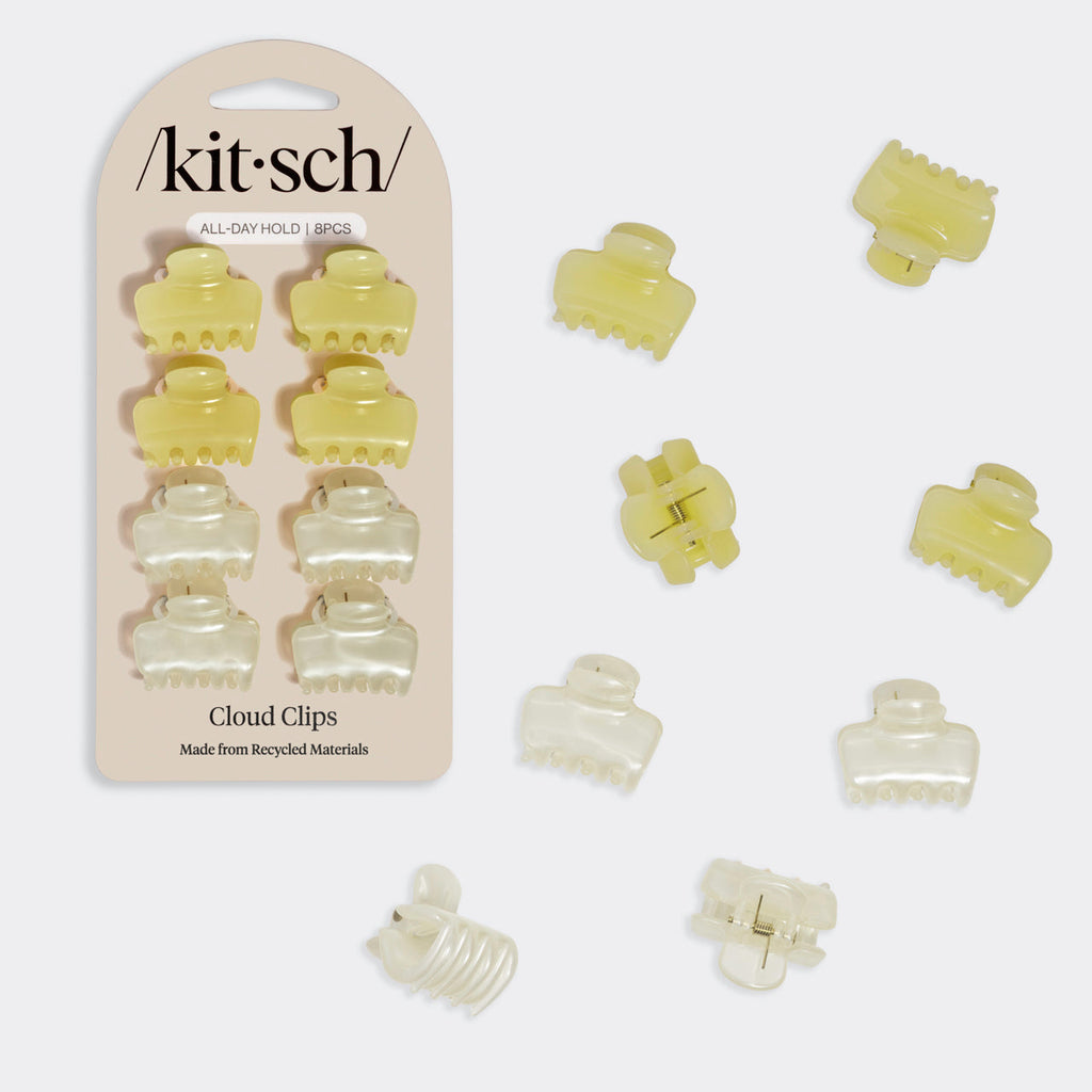 Pearlized Cream and Butter Yellow Jelly Cloud Clips - Mini - Everyday Essentials