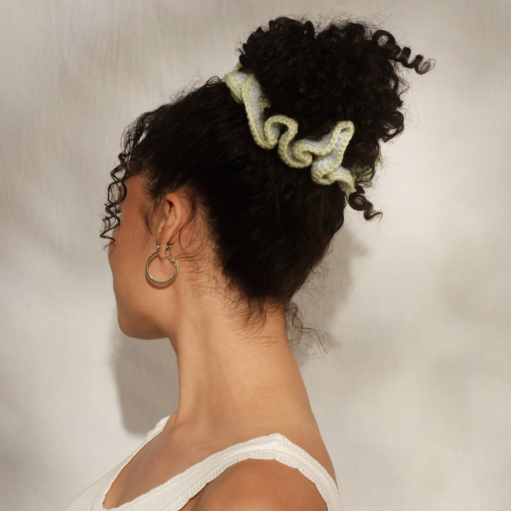 Butter Yellow Crochet Scrunchie - Curated Collection