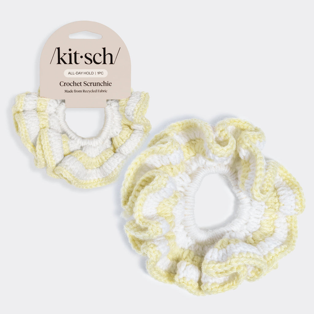 Butter Yellow Crochet Scrunchie - Curated Collection