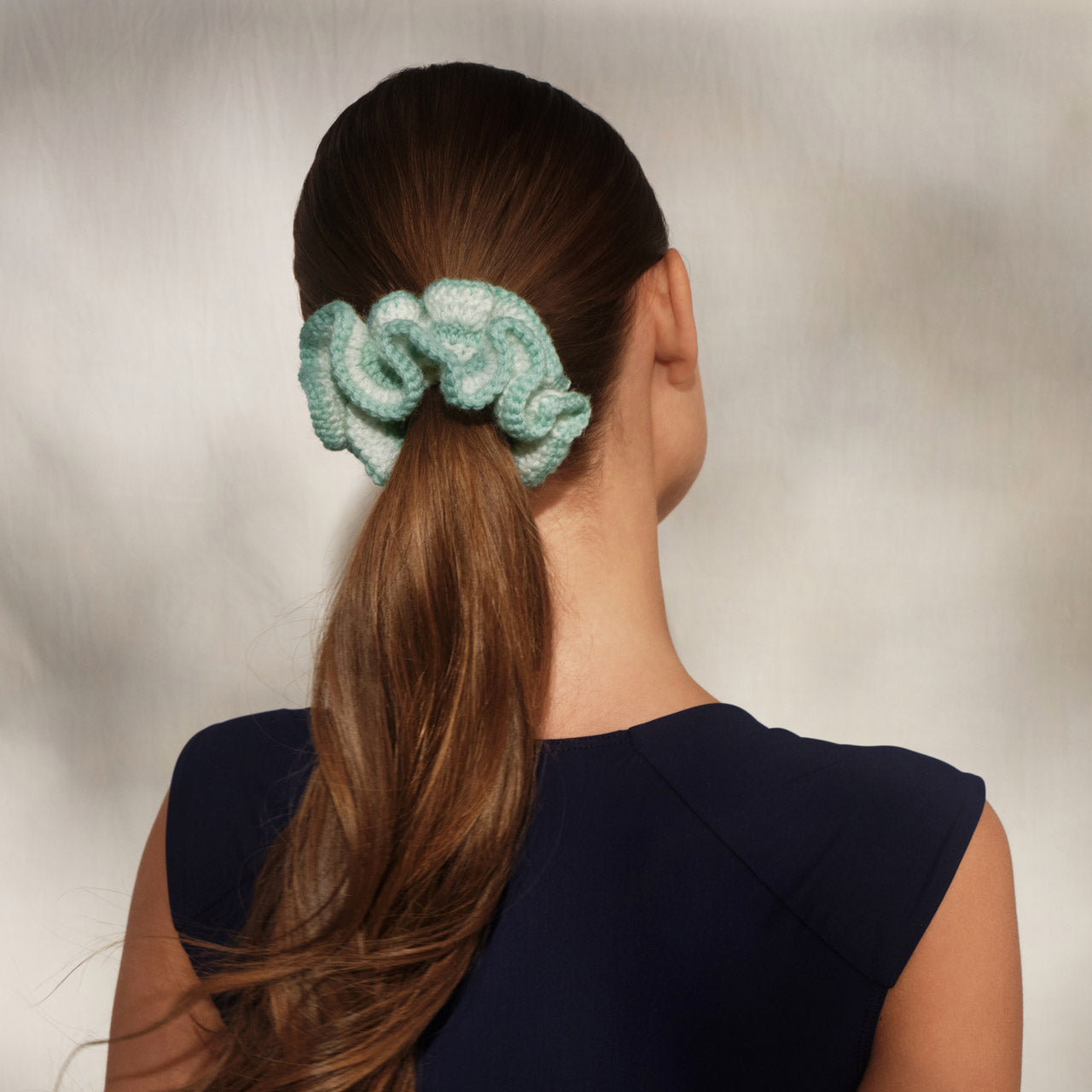Seafoam Blue Crochet Scrunchie - Signature Selection