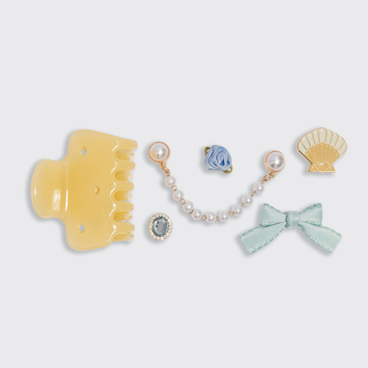 KitschPopTM Coastal Cottage Cloud Clip Set in Butter Yellow - Curated Collection