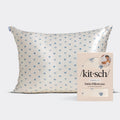 Satin Pillowcase in Pearlized Cream and Coastal Blue Print - Everyday Essentials