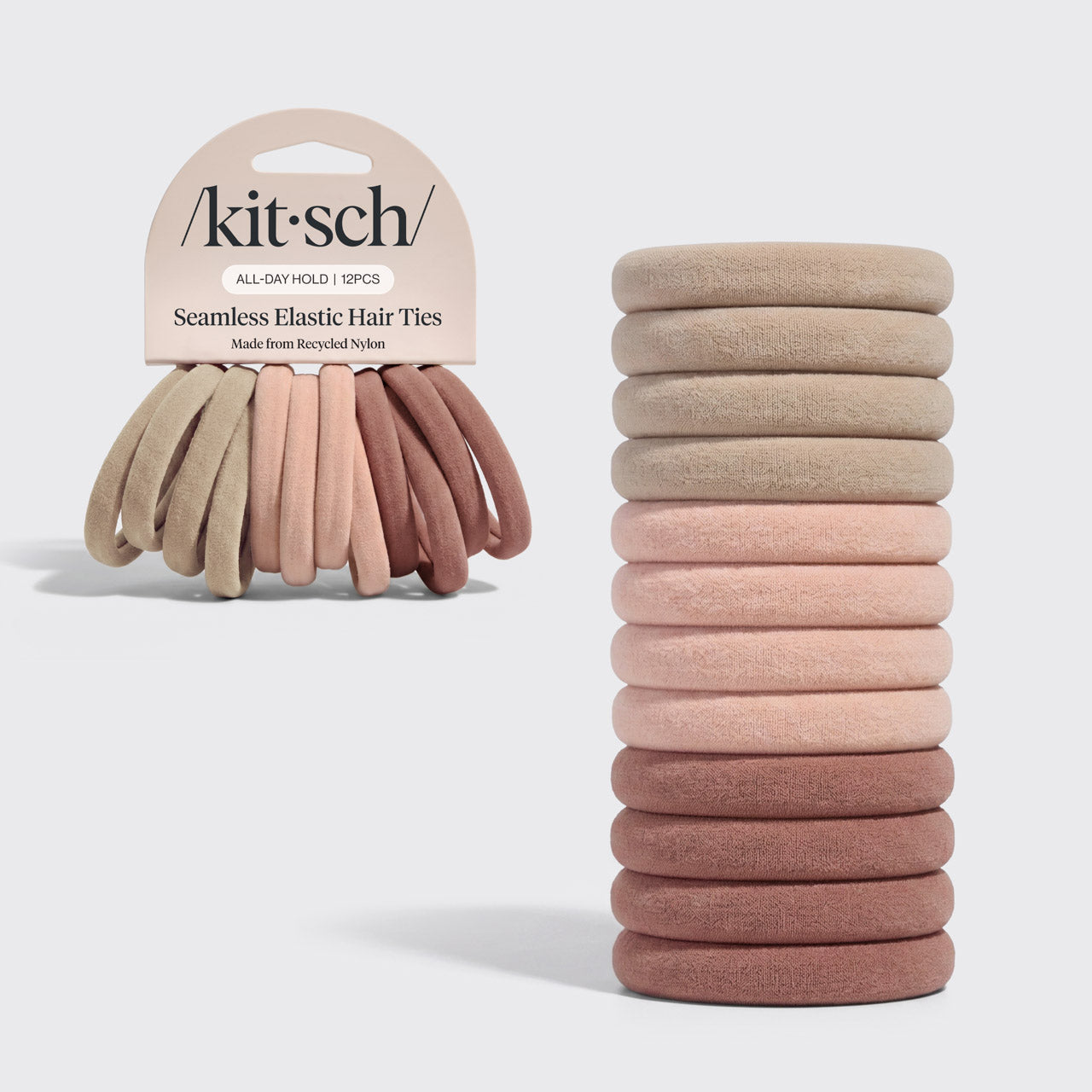 Rosewood Seamless Hair Elastics 12pc Set - Curated Collection