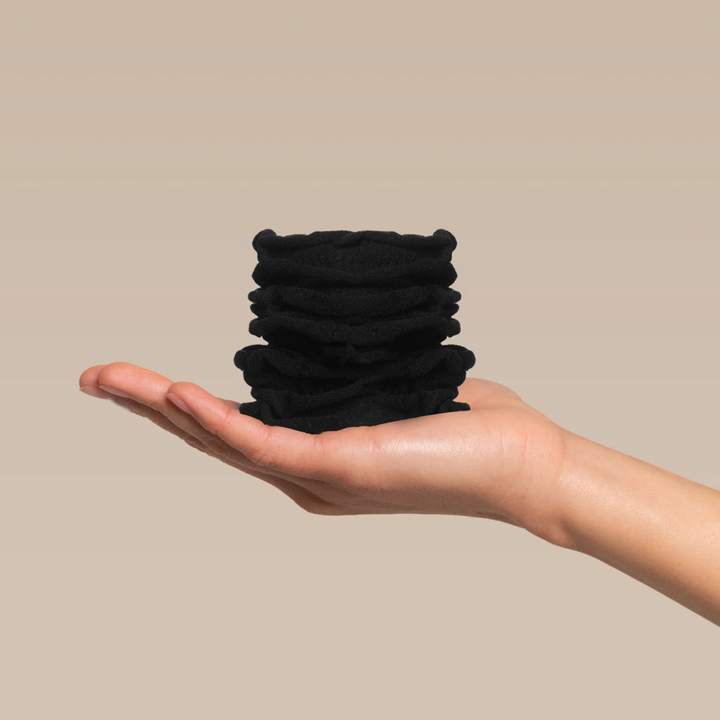 Black Petal Hair Elastics - Everyday Essentials