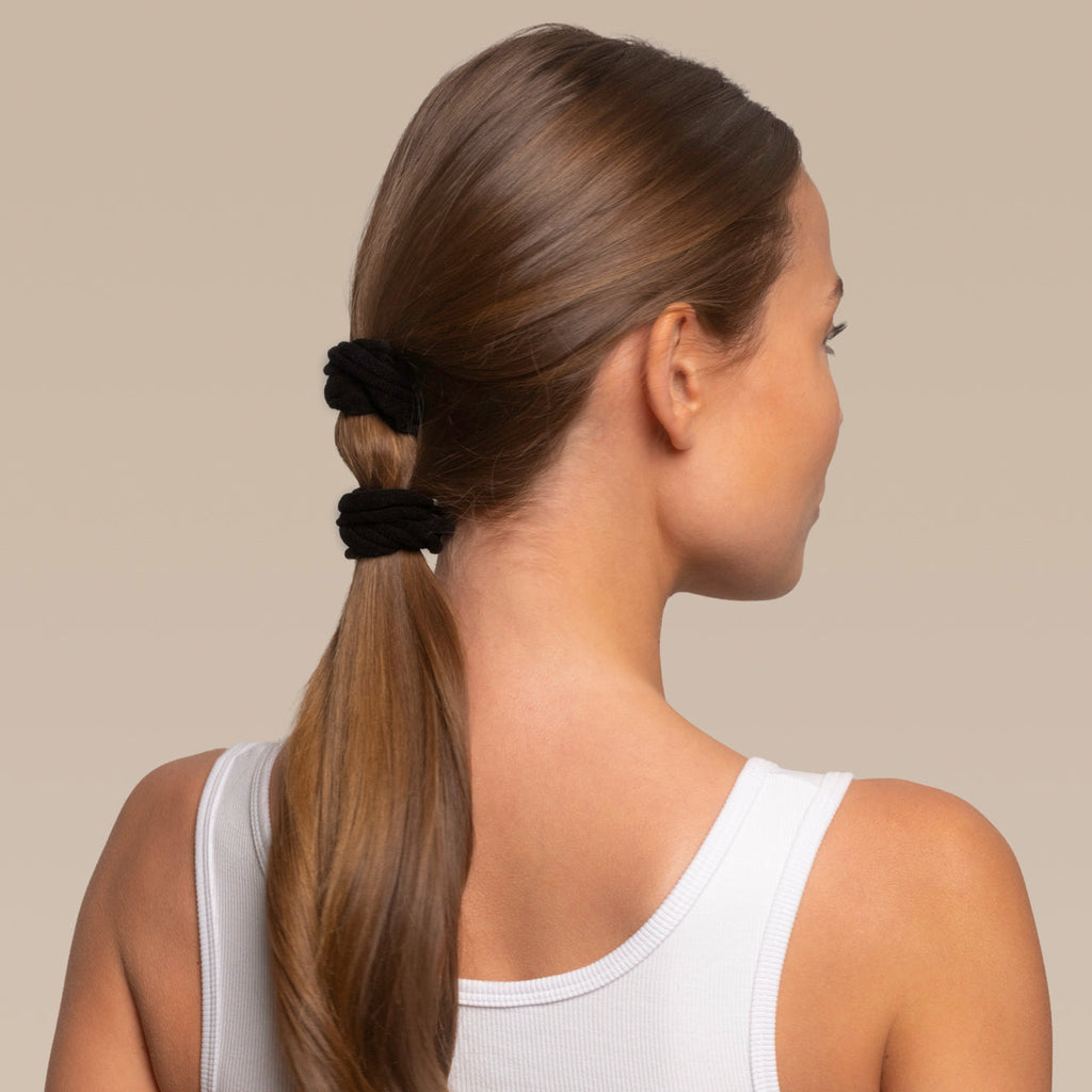 Black Petal Hair Elastics - Everyday Essentials