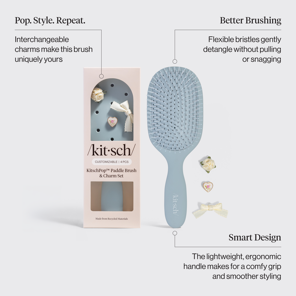 KitschPopTM Paddle Brush in Haze Blue - Everyday Essentials