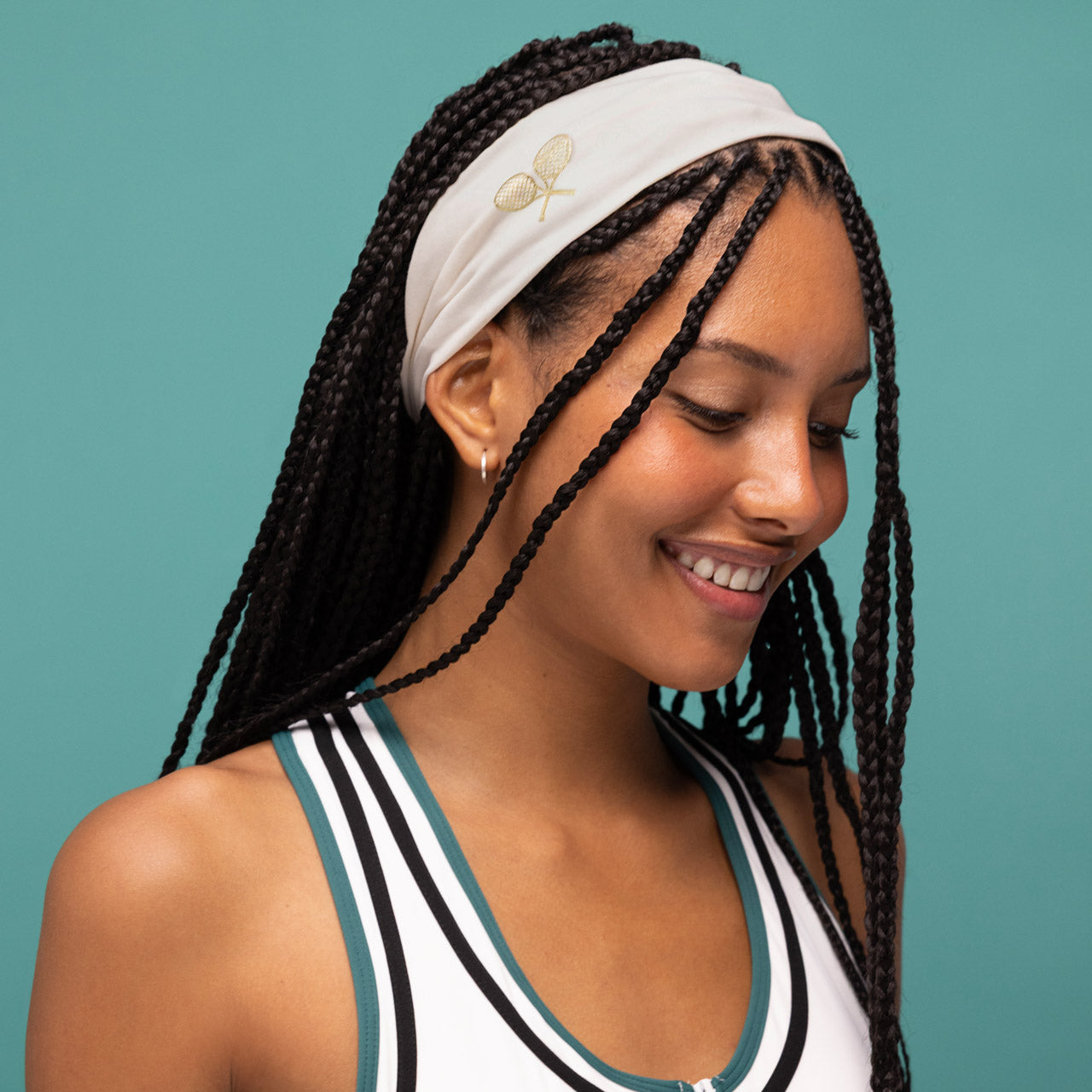 Cream Court Green and Navy Blue Active Headbands 3pc Set - Curated Collection