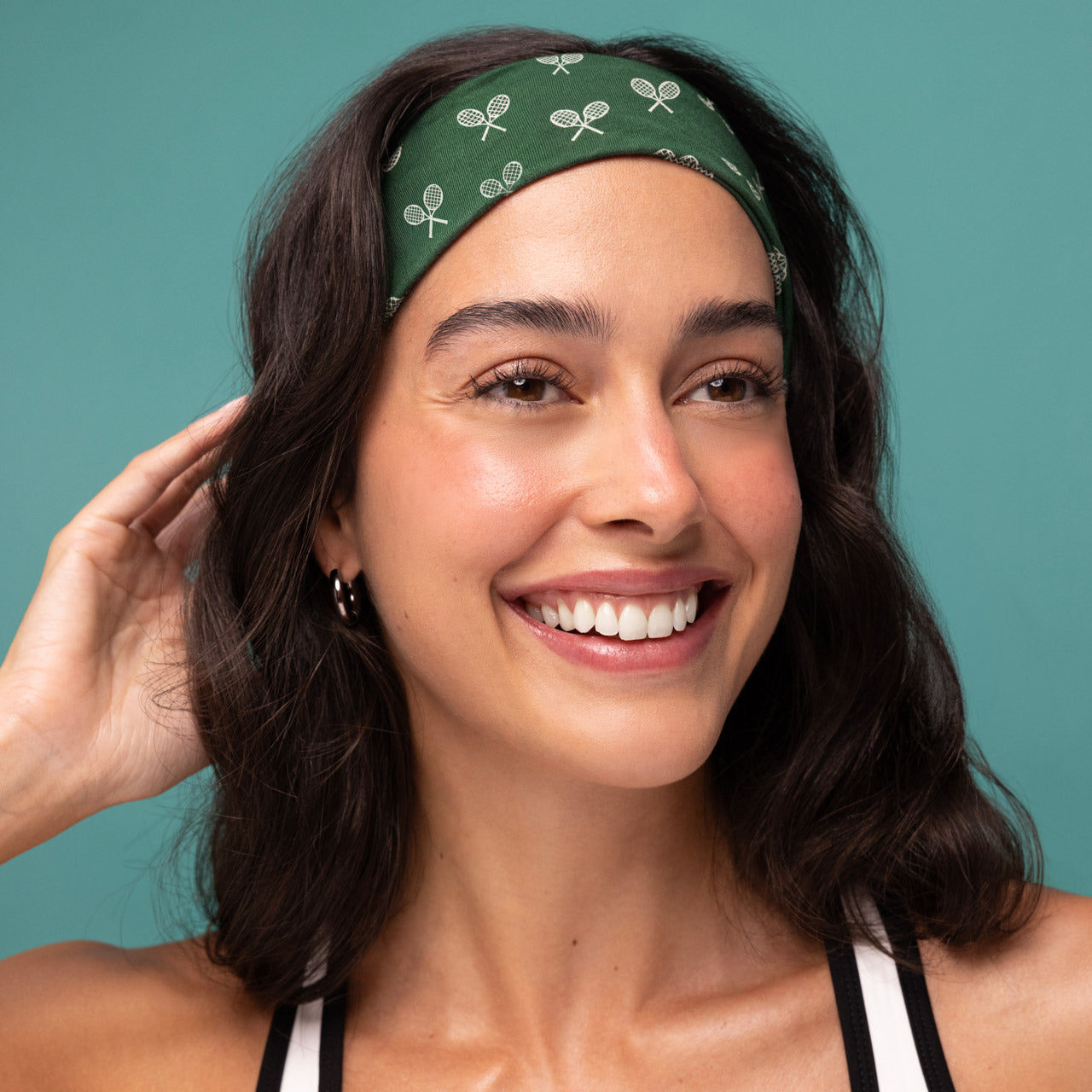 Cream Court Green and Navy Blue Active Headbands 3pc Set - Curated Collection