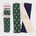 Cream Court Green and Navy Blue Active Headbands 3pc Set - Curated Collection