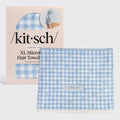 Gingham Blue XL Hair Towel Wrap - Curated Collection