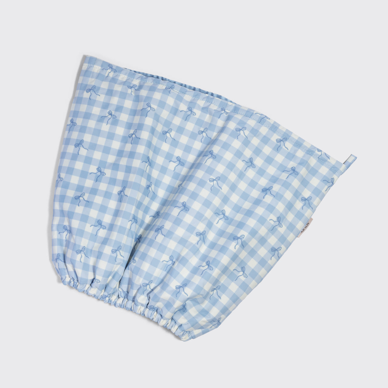 Gingham Blue Satin Lined Flexi Shower Cap - Signature Selection