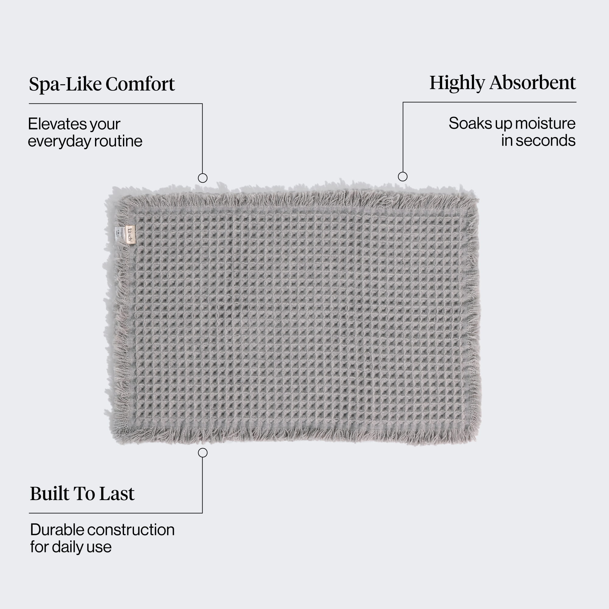 Gray Quick-Dry Bath Mat - Curated Collection