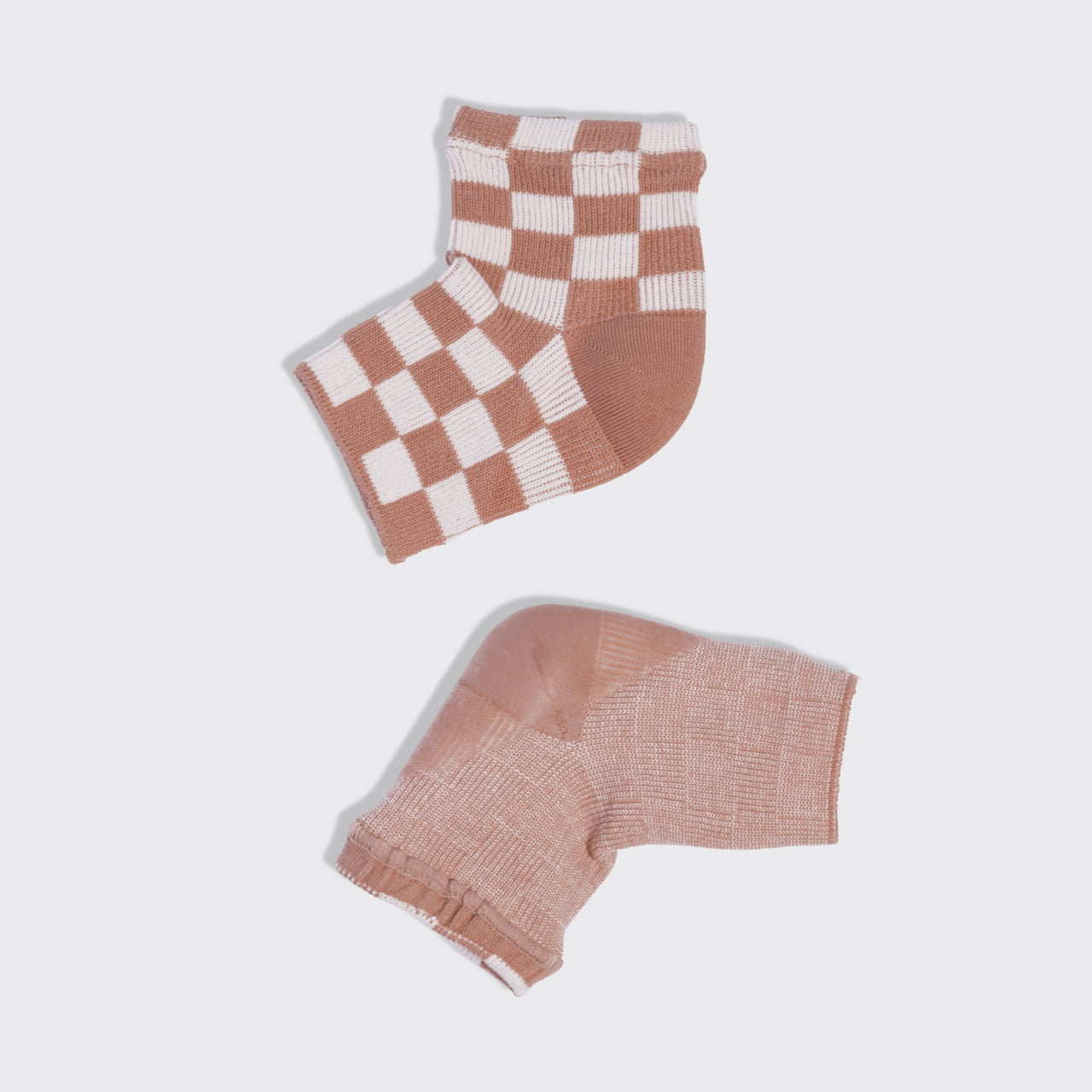 Terracotta Checker Moisturizing Heel Socks - Medium - Everyday Essentials