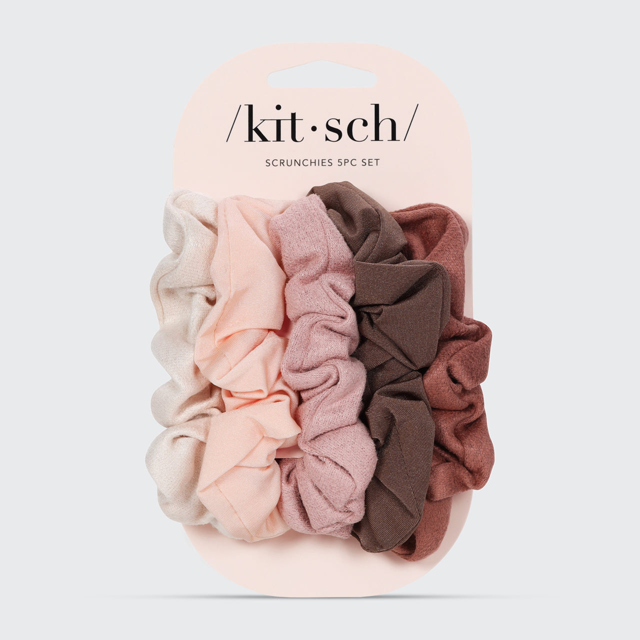 Assorted Textured Scrunchies 5pc Set - Terracotta - Signature Selection
