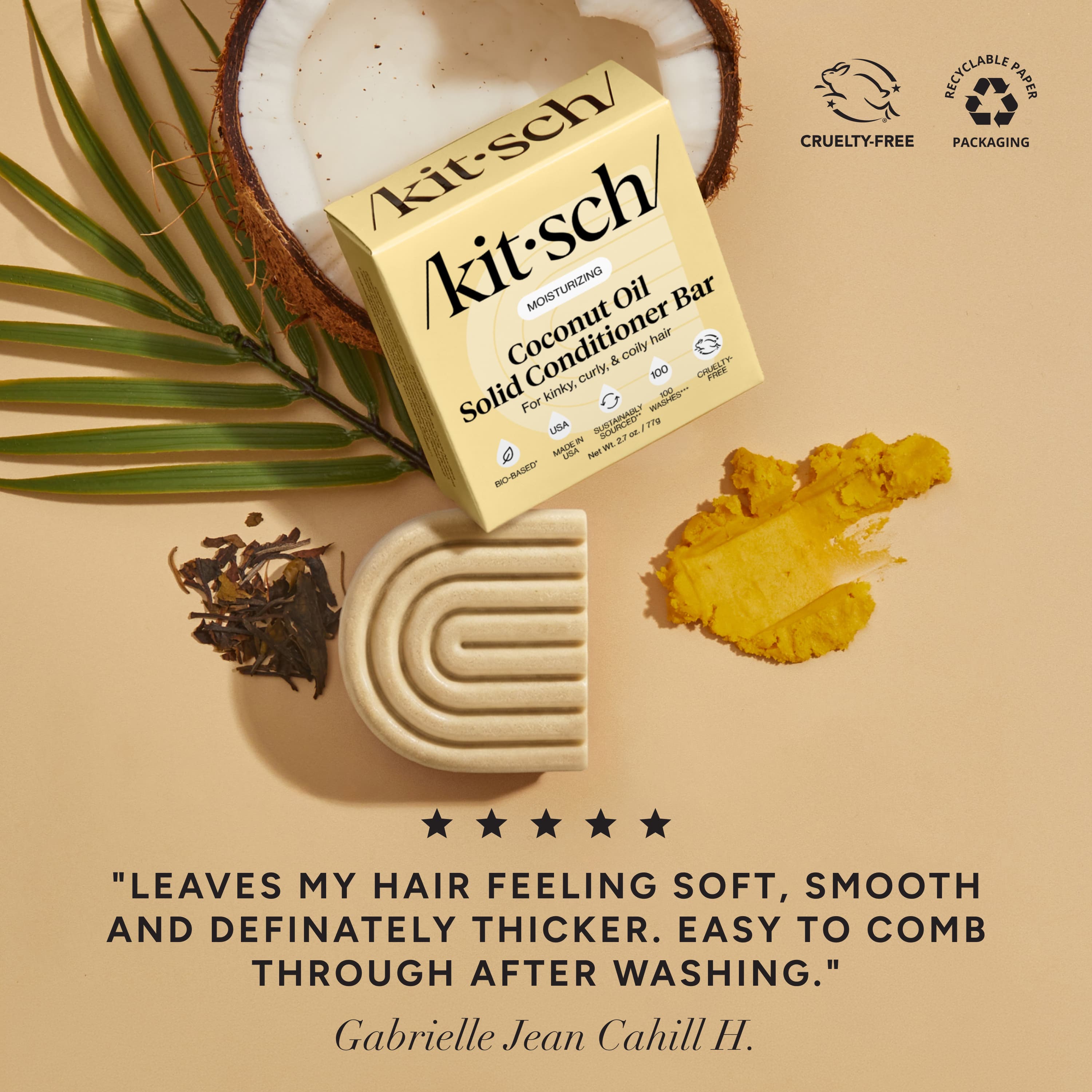 Coconut Oil Conditioner Bar for Dry Damaged Hair - Signature Selection