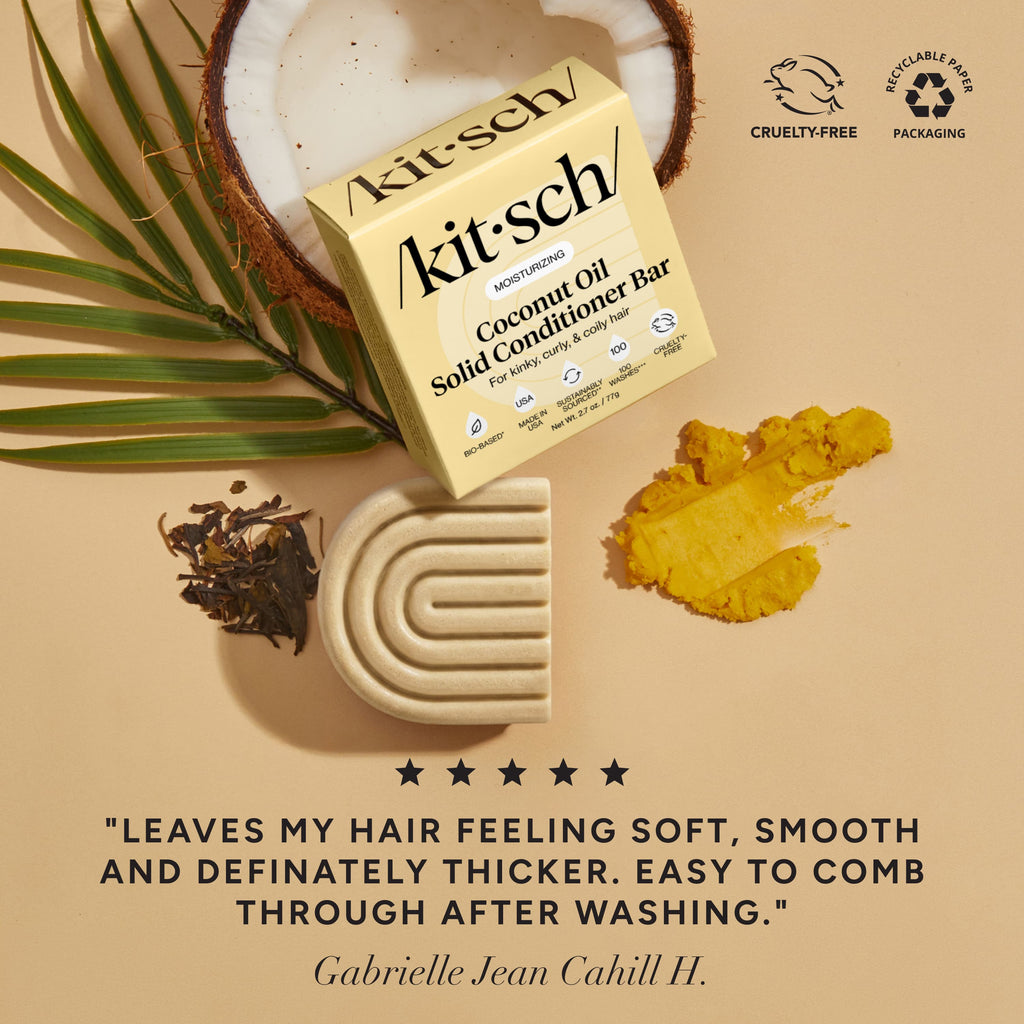 Coconut Oil Shampoo and Conditioner Bar Combo for Dry Damaged Hair - Everyday Essentials