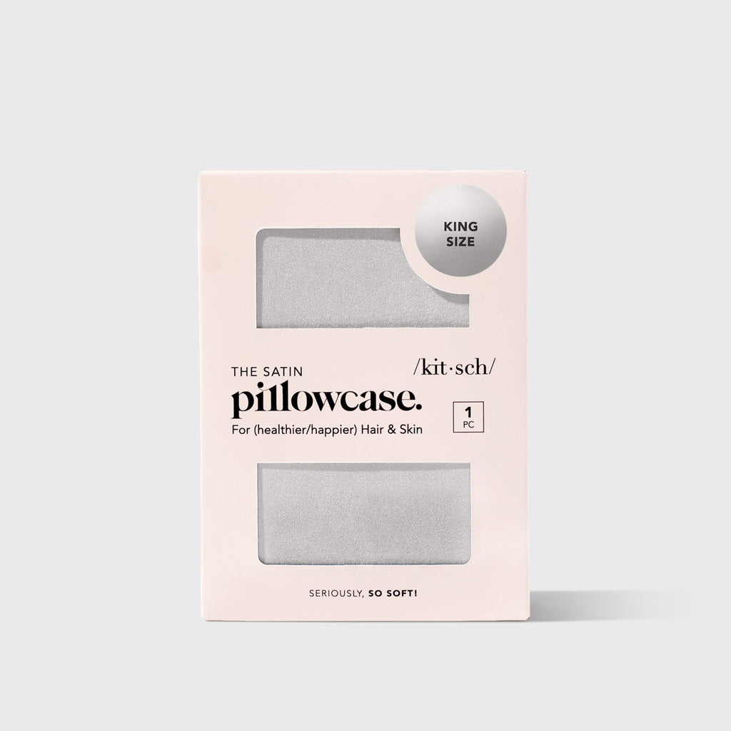 Satin Pillowcase in Silver 2 Pack - King - Curated Collection