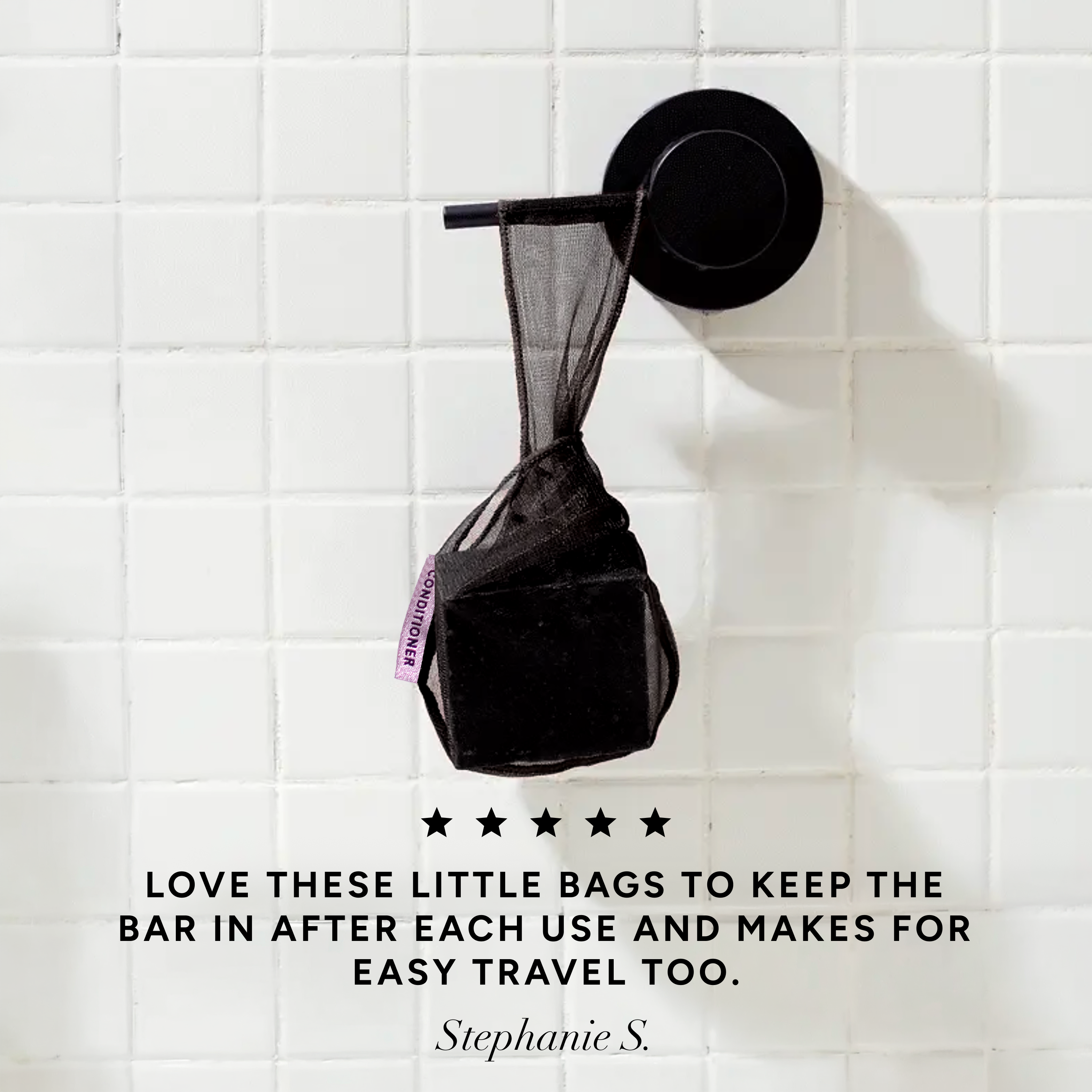 Black Conditioner Bar Bag - Curated Collection