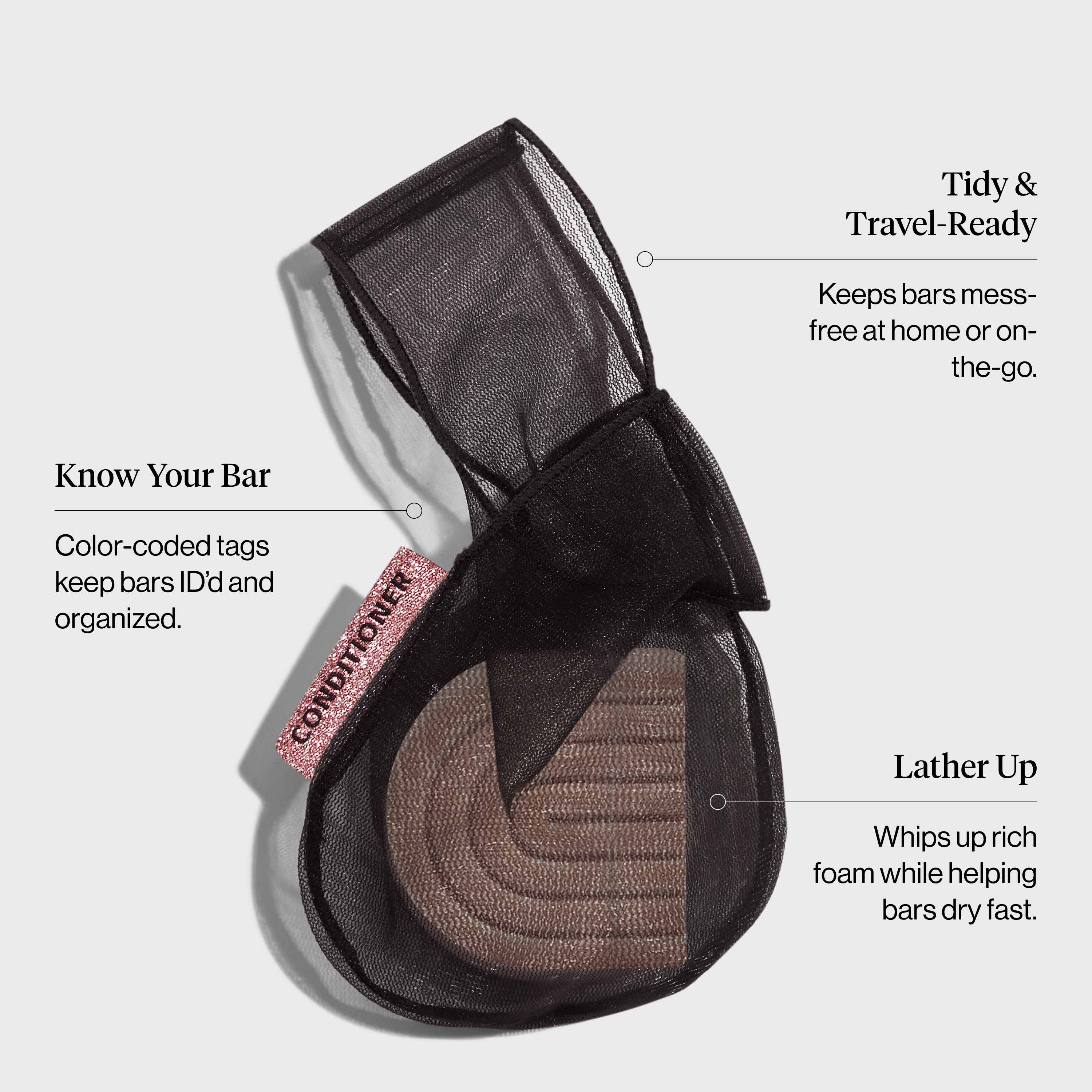Black Conditioner Bar Bag - Curated Collection