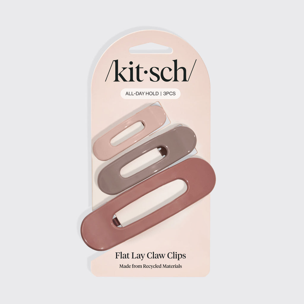 Terracotta Flat Claw Clips 3pc Set - Curated Collection