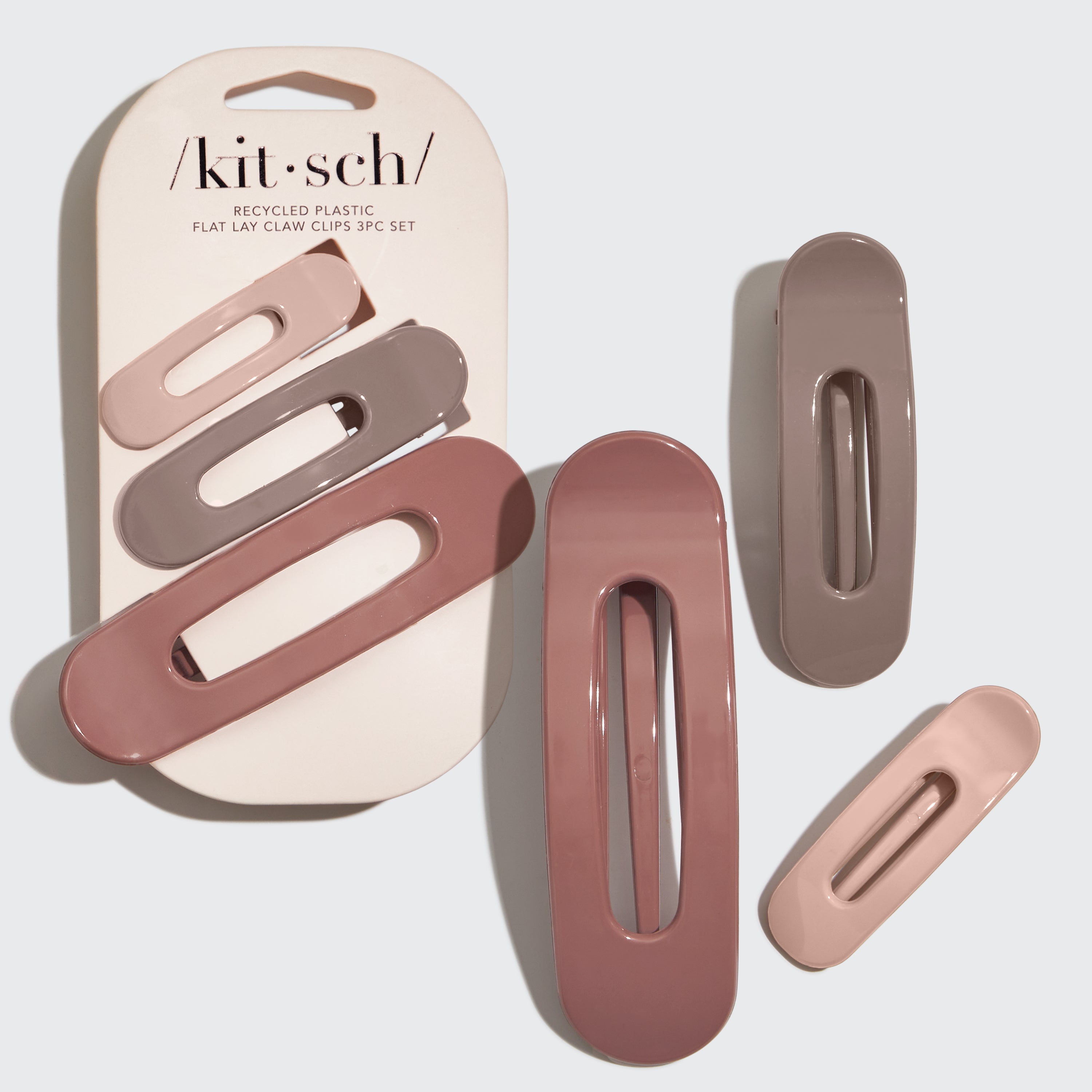 Terracotta Flat Claw Clips 3pc Set - Curated Collection