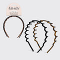 Black and Tort Zig Zag Headbands 2pc Set - Curated Collection