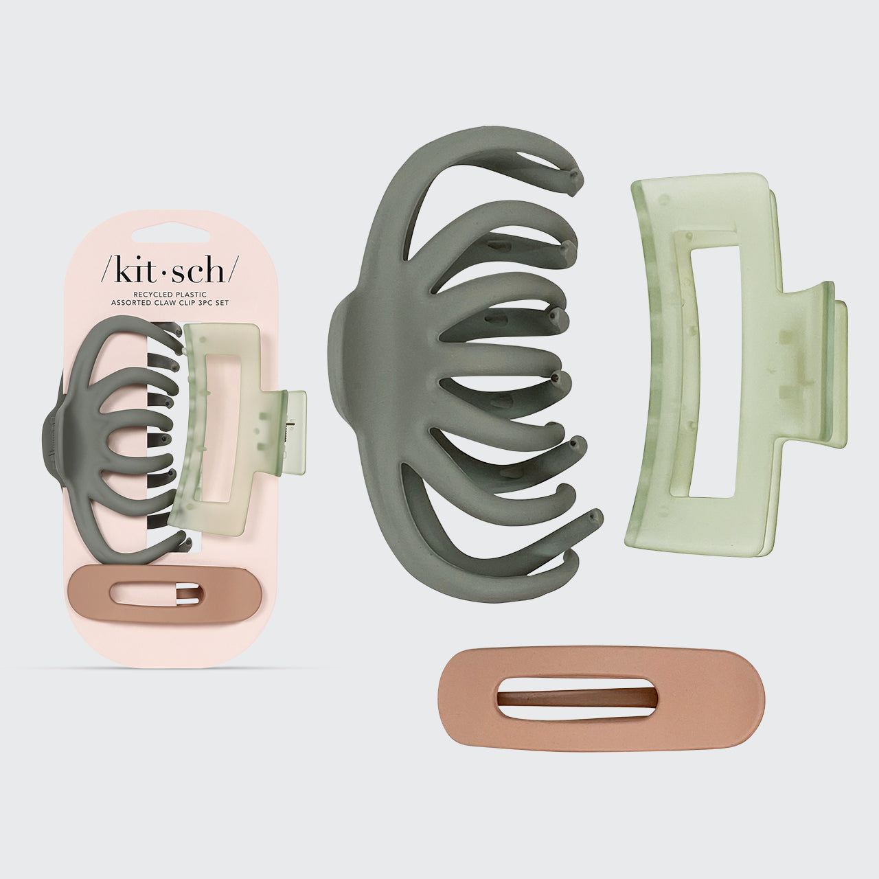 Assorted Octopus Claw Clips 3pc Set - Everyday Essentials