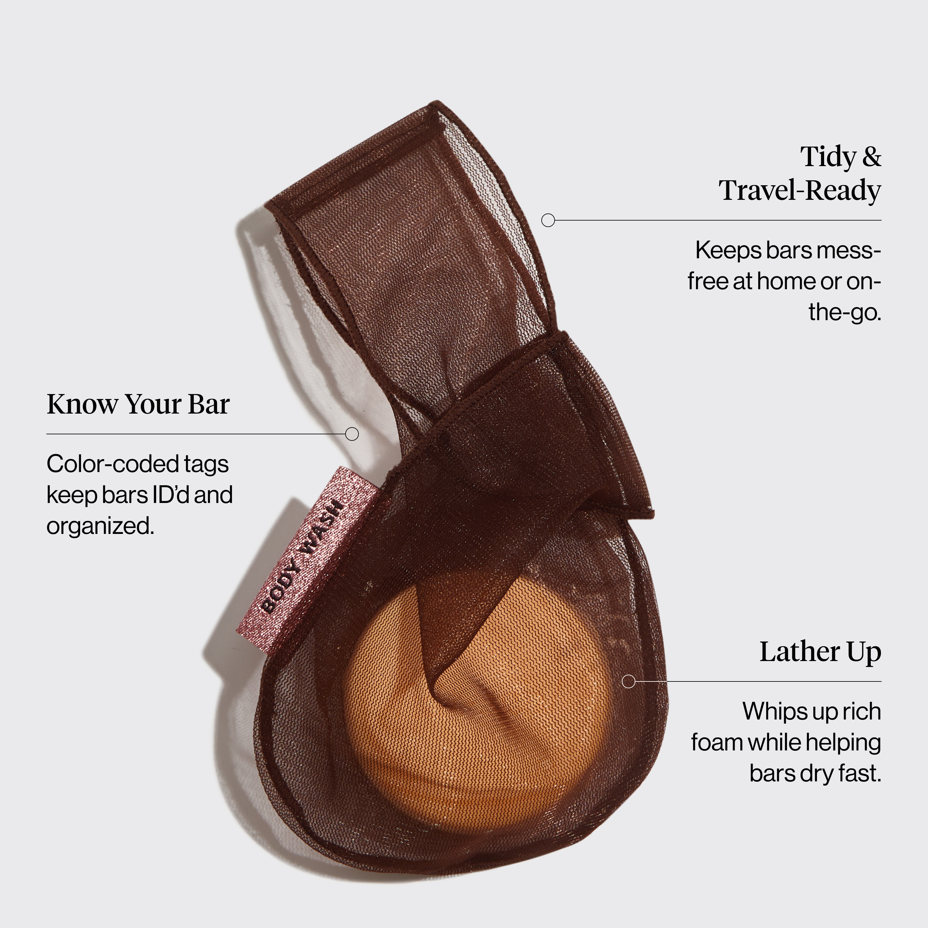 Chocolate Body Wash Bar Bag - Curated Collection