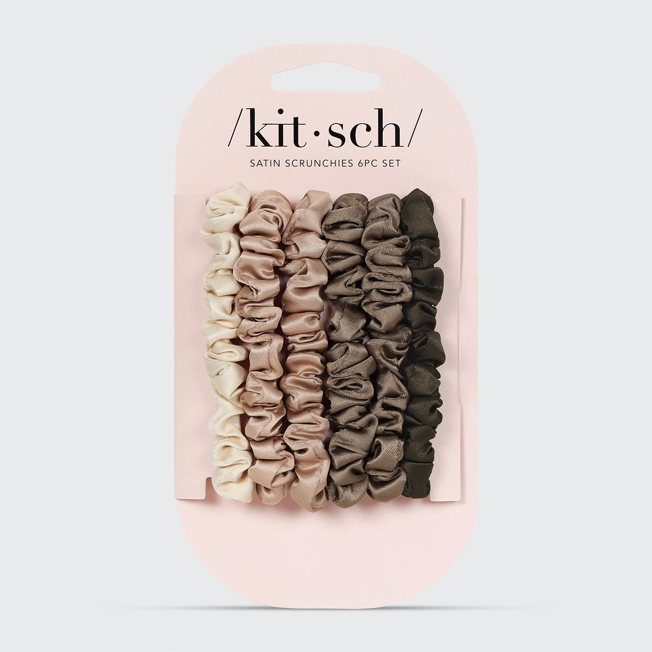 Eucalyptus Ultra Petite Satin Scrunchies 6pc set - Everyday Essentials