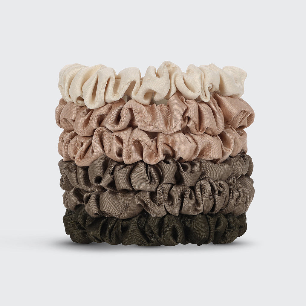 Eucalyptus Ultra Petite Satin Scrunchies 6pc set - Everyday Essentials