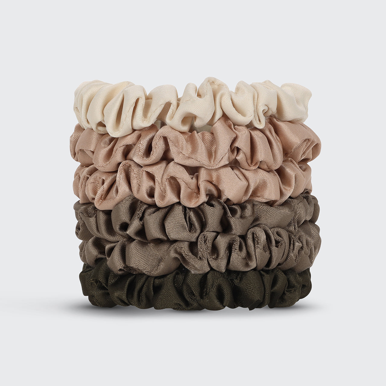 Eucalyptus Ultra Petite Satin Scrunchies 6pc set - Everyday Essentials