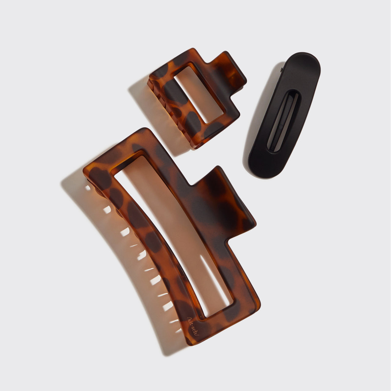 Assorted Rectangle Claw Clips 3pc Set - Curated Collection