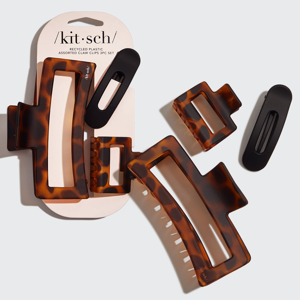 Assorted Rectangle Claw Clips 3pc Set - Curated Collection
