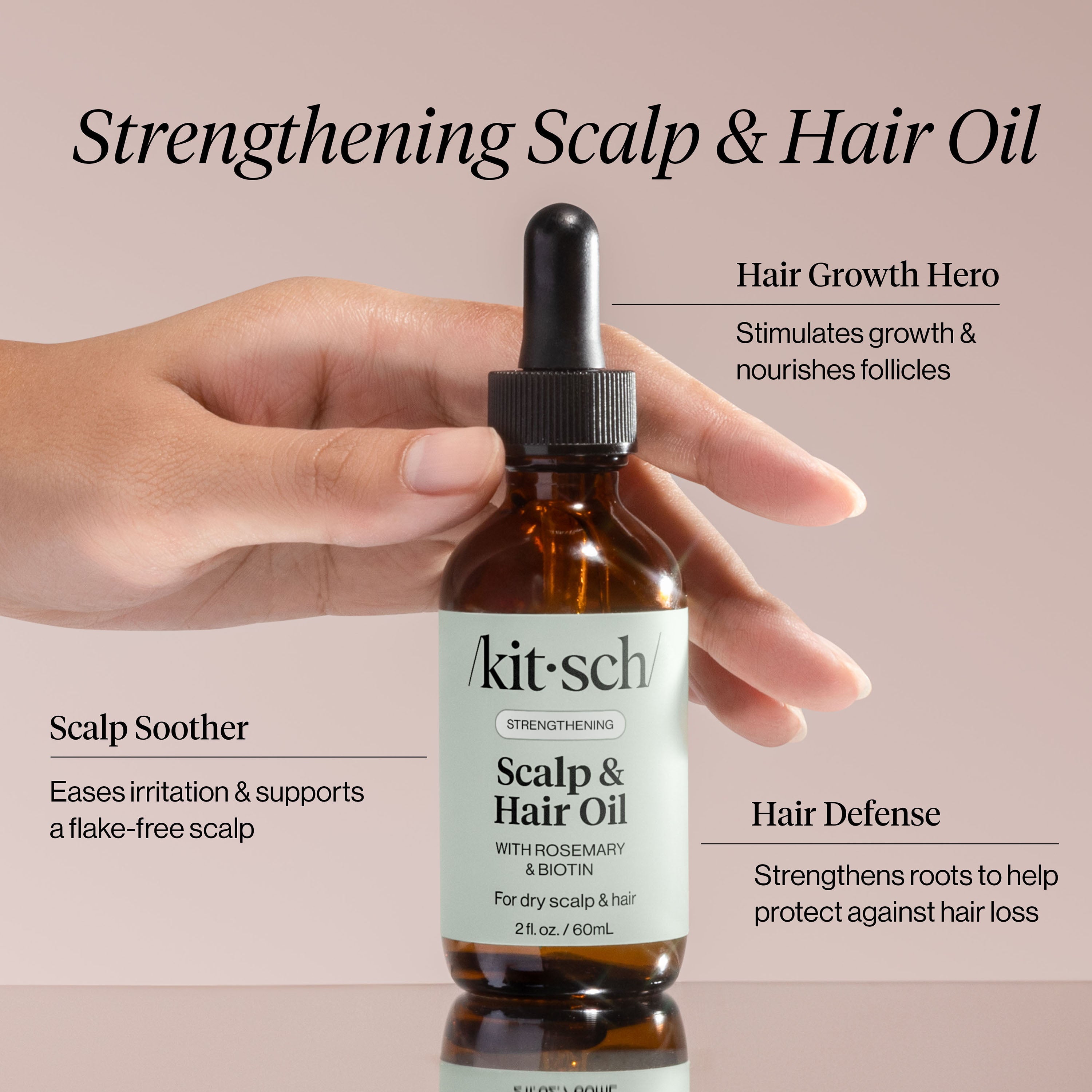 Strengthening Rosemary and Biotin Scalp and Hair Oil - 0 34fl oz 10mL - Curated Collection