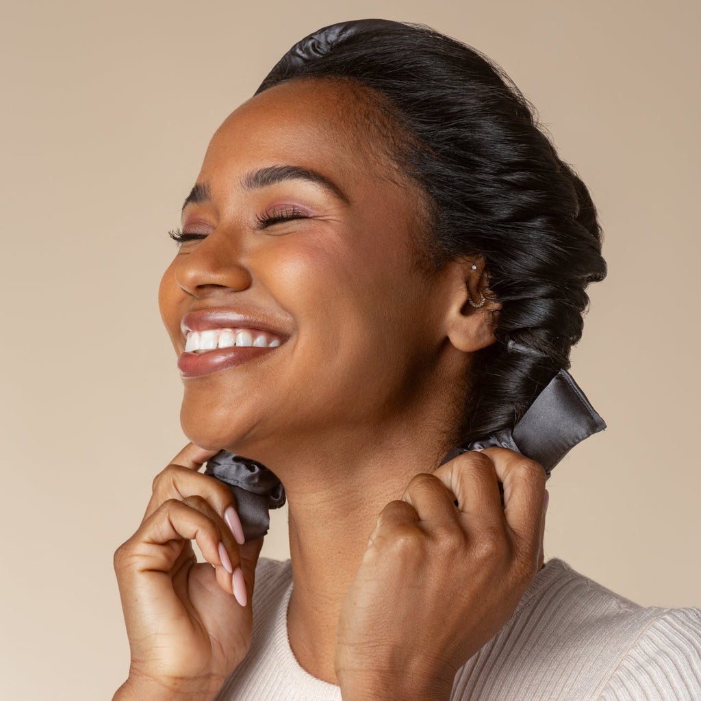 Charcoal Satin Heatless Curling Set - Signature Selection