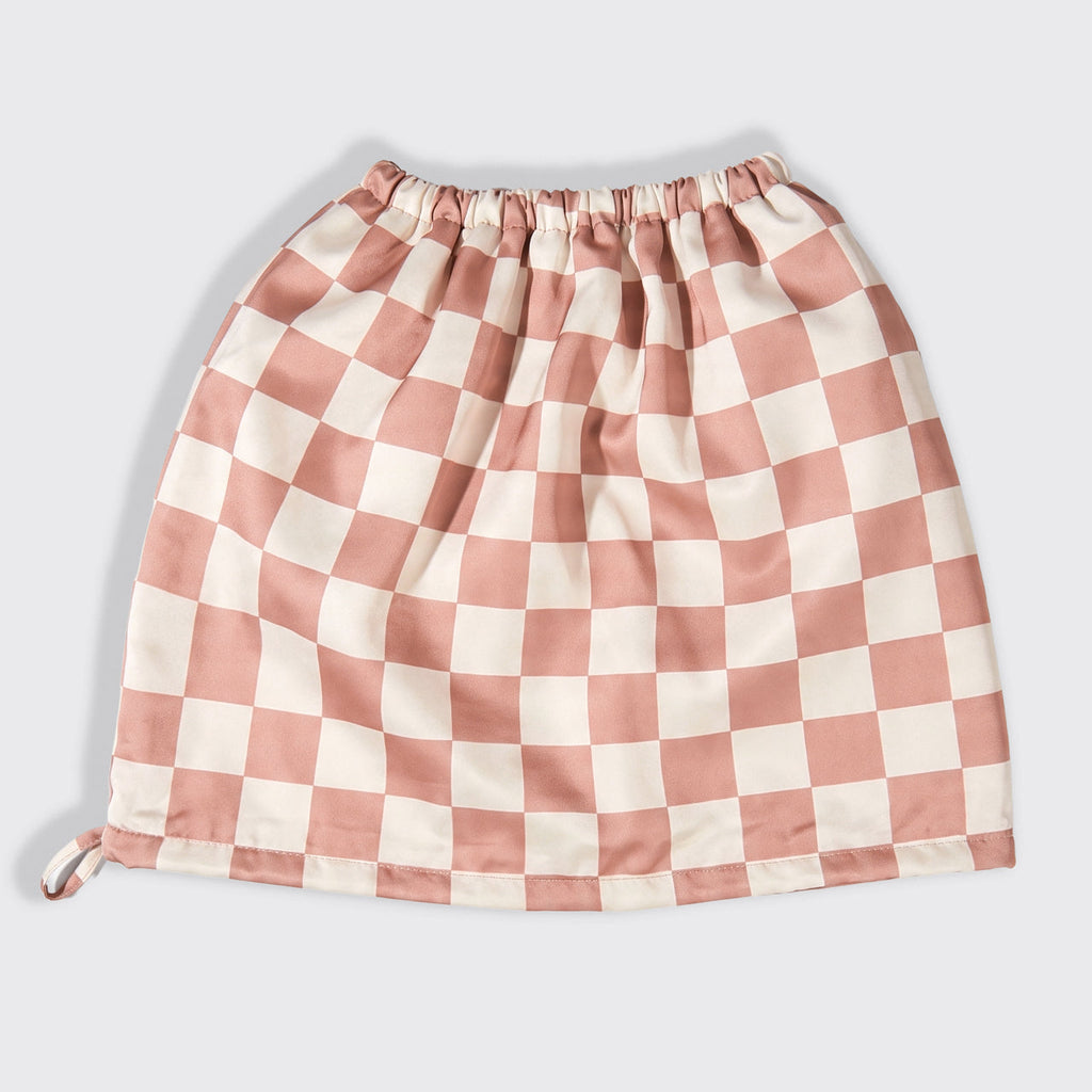 Terracotta Checker Satin Shower Cap - Curated Collection