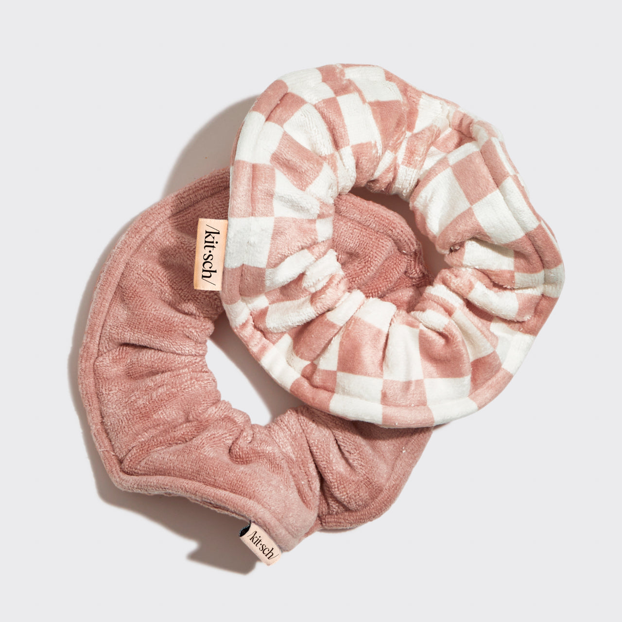 Terracotta Checker Microfiber Towel Scrunchies 2pc Set - Curated Collection
