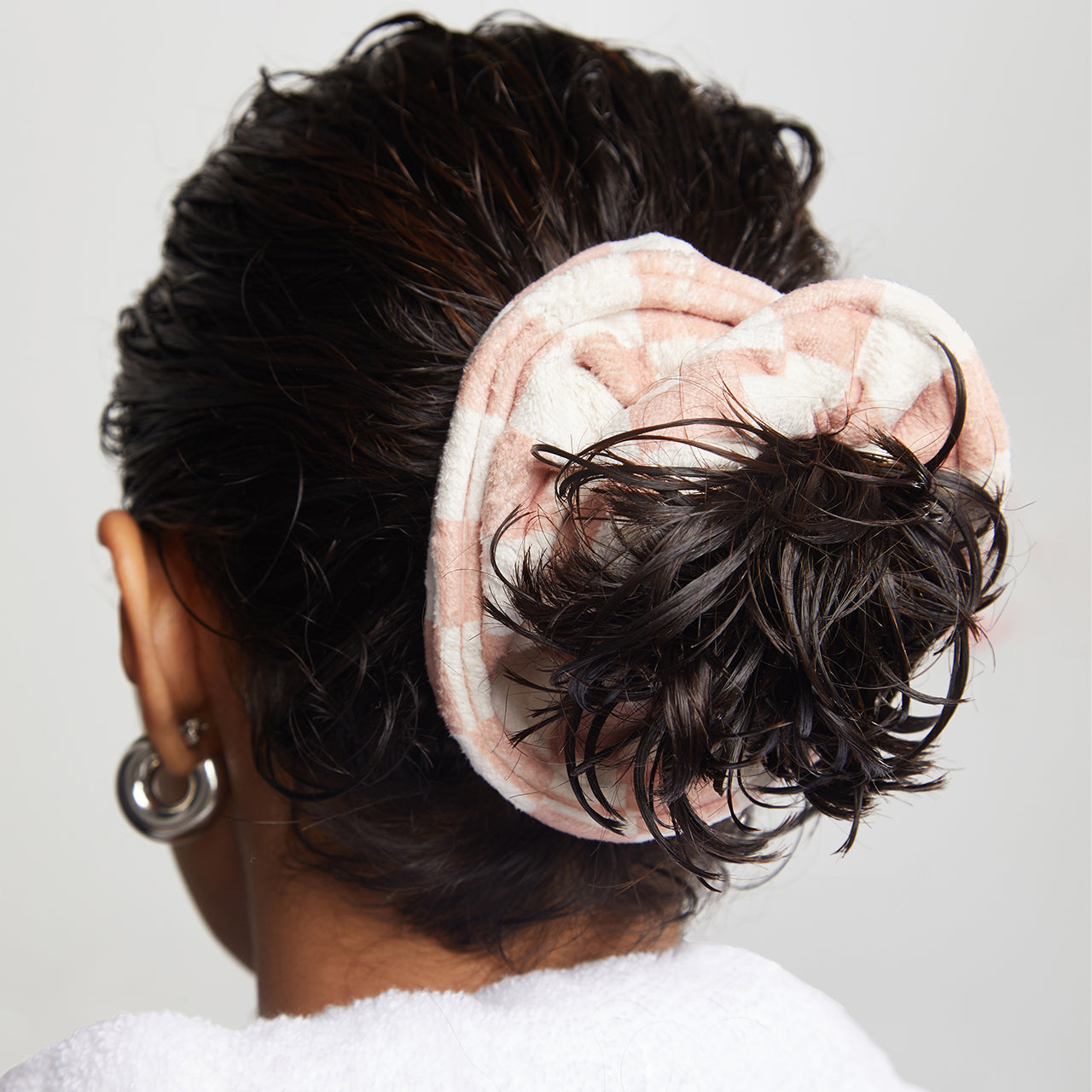 Terracotta Checker Microfiber Towel Scrunchies 2pc Set - Curated Collection